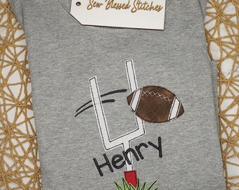 Personalized Football Applique Boy Shirt: Custom Team Colors