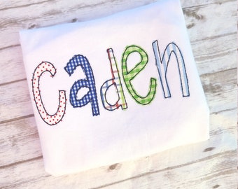 Applique Name Boy Shirt: Personalized Kids Shirt