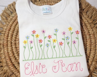 Personalized Floral Girl Shirt: Spring/Summer Clothing