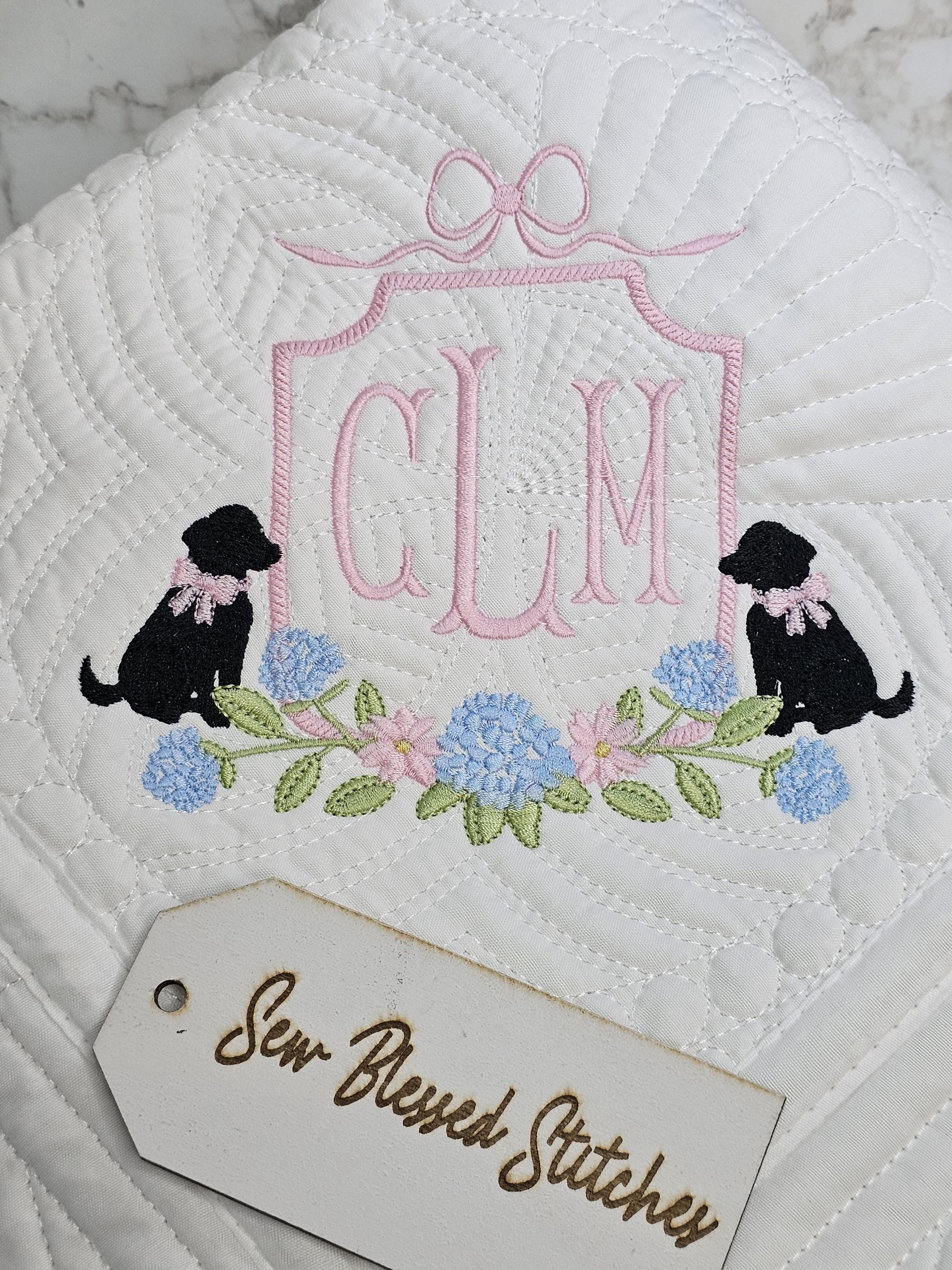 Quilted Monogram Monogram Baby Quilt: Personalized Girl Keepsake, Cotton Fabric - Etsy