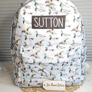 Monogram duck backpack, personalized school duck backpack, diaper bag backpack, baby shower gift, boy birthday gift