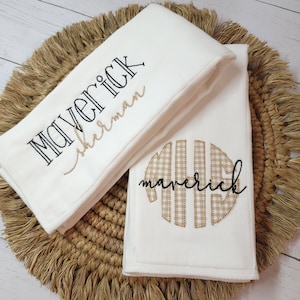 Burp cloth set, personalized burp cloth set, monogram burp cloth set, boy baby gift, baby shower gift
