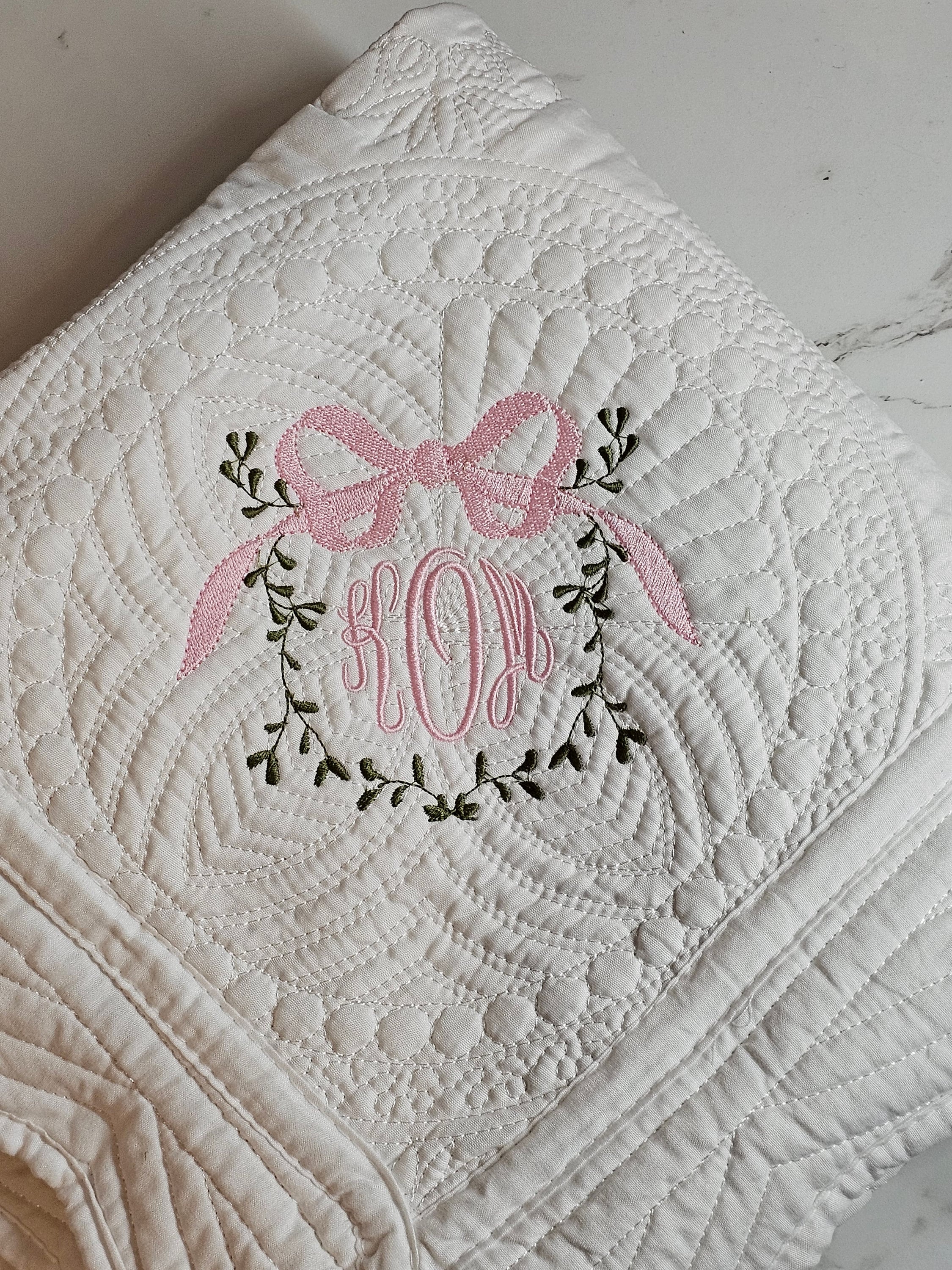 Personalized Baby Quilt: Monogrammed Cotton Crib Blanket - Etsy