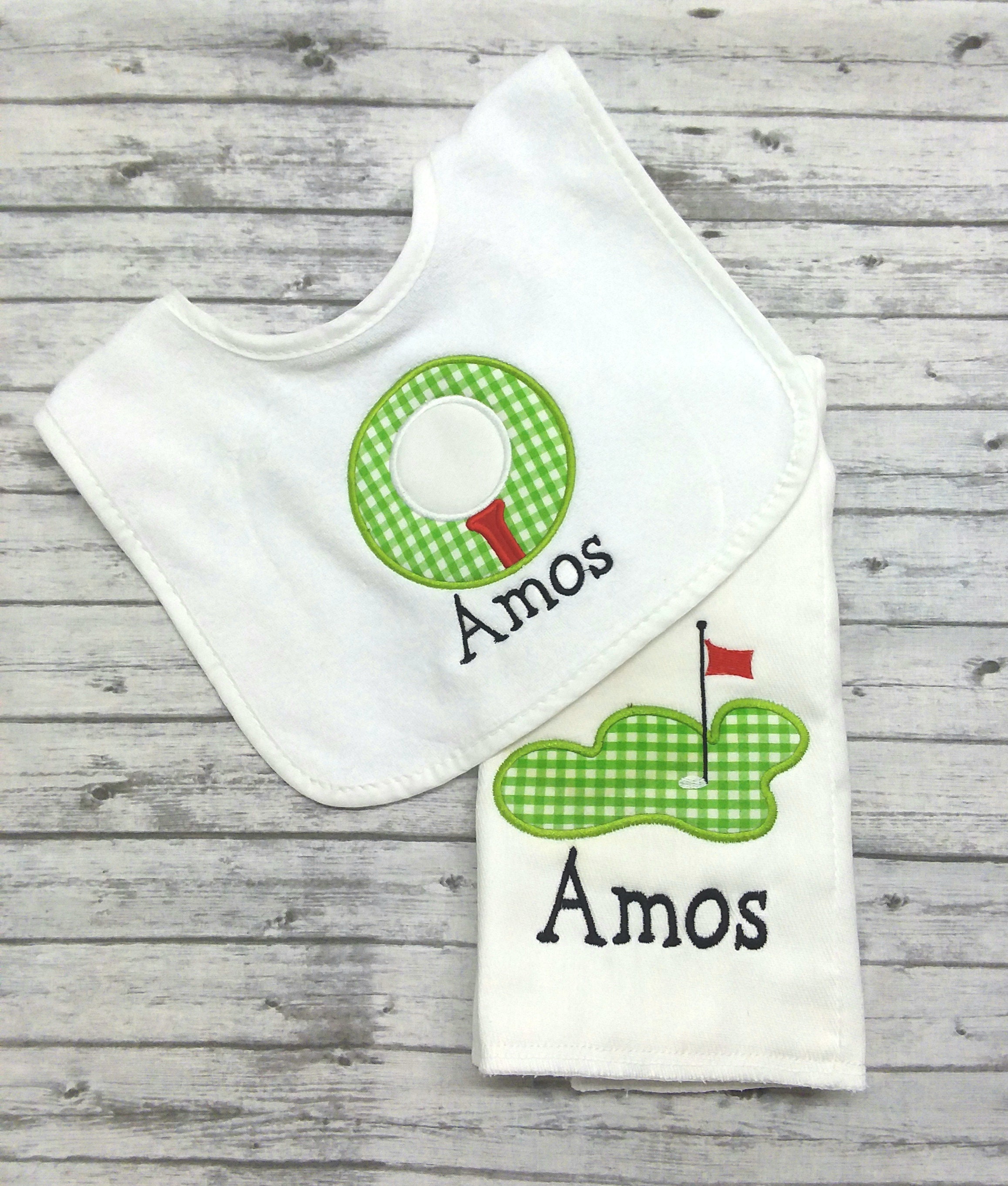 Burp cloth set boy burp cloth set boy bib golf burp cloth Etsy