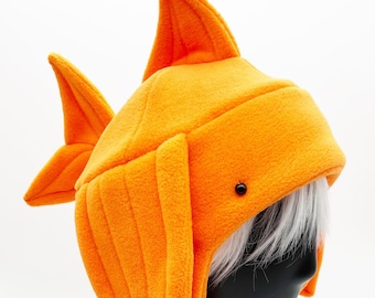 Goldfish Koi Fleece Adult Aviator-Style Hat Attack