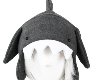 Gray Shark Fleece Hat Attack of Super Rawr Awesome Winterness