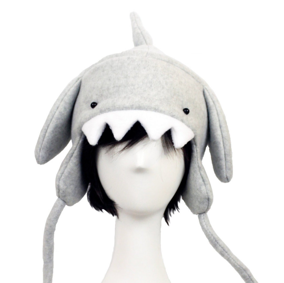 Great White Shark Fleece Hat Attack of Super Rawr Awesome Winterness - Etsy