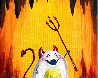 Deviled Eggs - Little Stinkers- Egg painting - 5X7" - Print