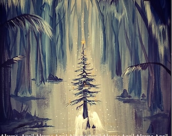 Booyancy on the Bayou - Holiday Spirit - Ghost painting - Print- 2-  April Alayne