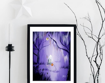 Buoyancy on the Bog - 10 - Ghost painting - Print-  April Alayne