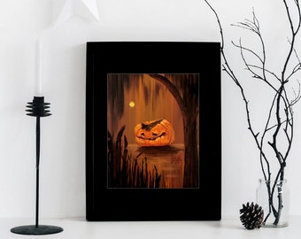 Buoyancy on the Bog - 16 - Pumpkin painting- Goodbye Old Friend - Print-  April Alayne