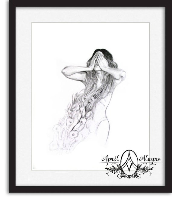 Rabbit Ghosts Print of Original Artwork April Alayne Etsy