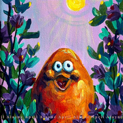 Mc Masterpiece - Spring Chicken - Chicken Nugget Painting - 5x7