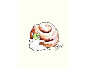 Nice Buns- watercolor- Plumpettes- print- Art - April Alayne