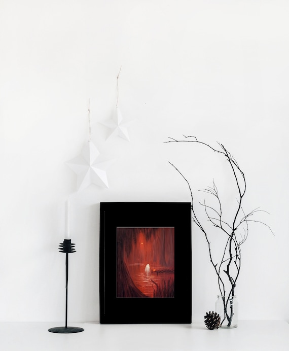 Buoyancy on the Bog - 13 - Ghost painting- All Hollow's Eve - Print-  April Alayne