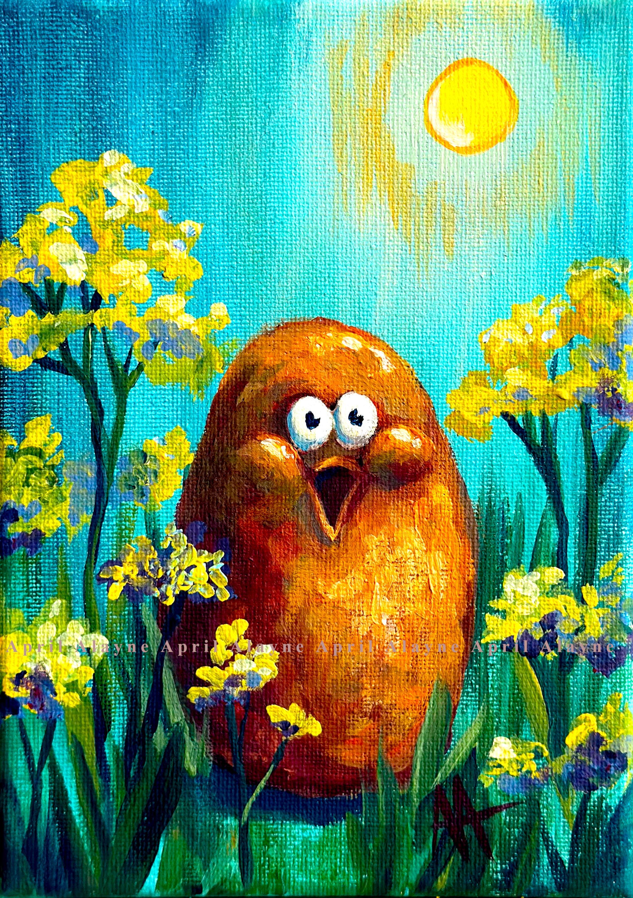 Mc Masterpiece - Spring Chicken - Chicken Nugget Painting - 5x7