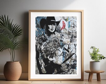 Stylish Female Portrait Collage Art Print