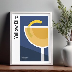 Arte mural de cóctel Whiskey Sour, póster de cóctel, impresión decorativa para carrito de bar, impresión de alcohol, arte mural minimalista de cócteles, arte mural para bar en casa
