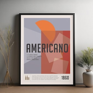 Americano Cocktail Print, Cocktail Poster, Bar Warenkorb Dekor Print, Alkohol Print, Minimalistische Cocktail Wandkunst, Hausbar Wandkunst