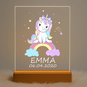 Personalized Unicorn Night Light for Kids,Custom Name Rainbow LED Nursery Lamp,Birthday Gift for Girls Baby Shower Decor