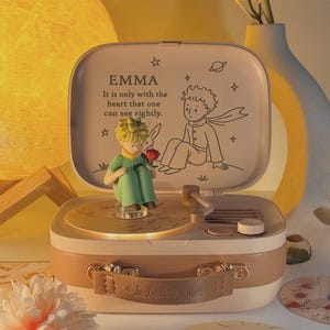 Altavoz Bluetooth personalizado, caja de música de El Principito, reproductor inalámbrico con nombre personalizado, regalo de cumpleaños para amantes de los libros.