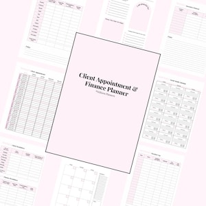 UNDATED Digital Client Appointment & Finance Planner, Track Client Appointments, Track Finances, Social Media Planner, Business Planner