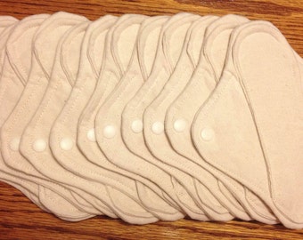 10 pantiliners Natural-100% cotton flannel Ten pack