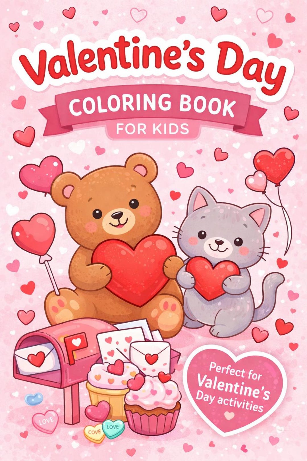 Valentine’s Day Coloring Book for Kids | Bold & Easy Printable PDF ...