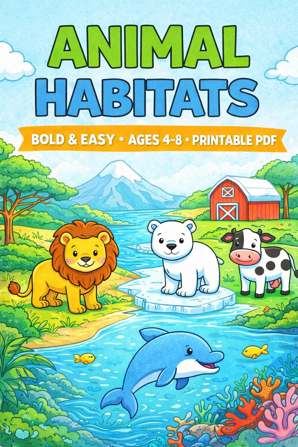 Animal Habitats Coloring Book for Kids (printable PDF) - Etsy