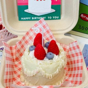 Strawberry Cake Candle | Realistic Dessert Design | Sweet Scented Soy & Beeswax | Perfect for Gifts and Home Decor