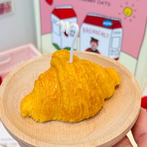 Croissant Candle | Realistic French Pastry Scented Candle | Perfect for Bakery Decor or Gifting