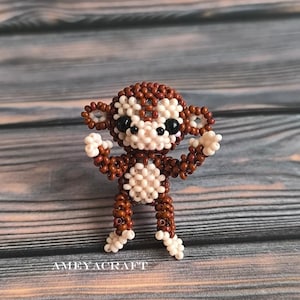 Handcrafted Beaded monkey Figurine
