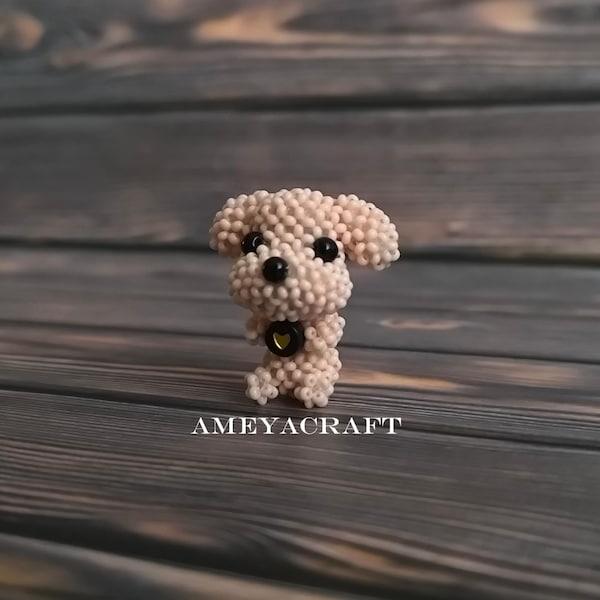 Handcrafted Beaded dog Figurine