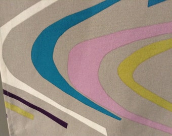 Vintage mid century abstract hippie psychedelic fabric curtains drapes panels!