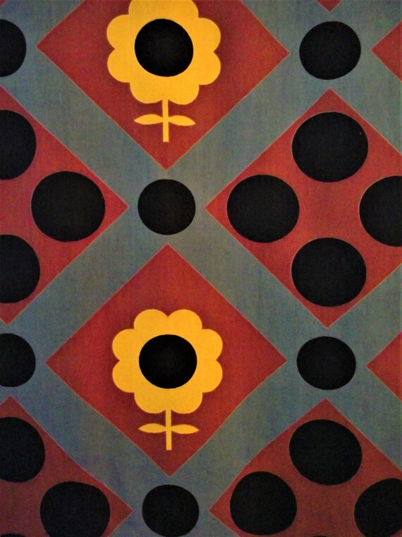 2 Mid Century Modern Abstract Vintage Dots Flowers Lowenstein Etsy
