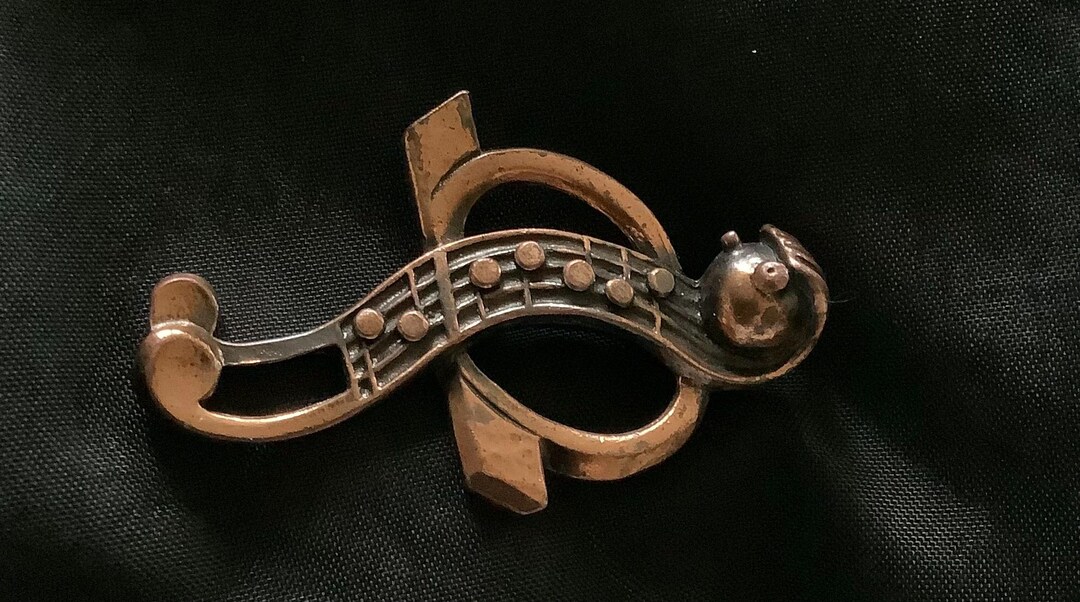 Vintage Copper Music Notes Pin, Signed Estate Jewelry - Etsy