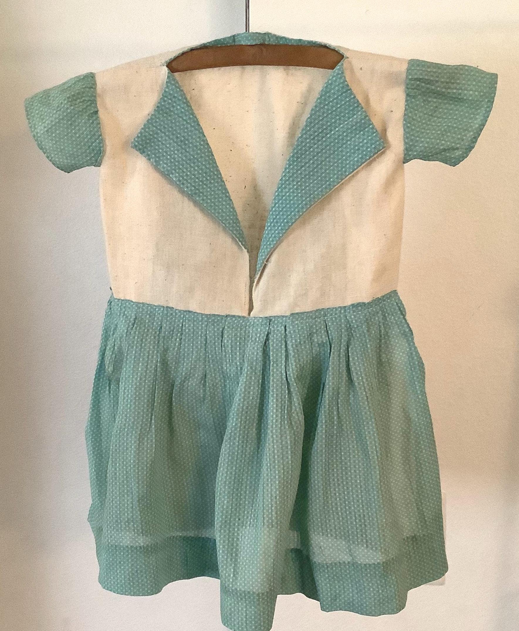 Vintage mid century clothes pin dress cotton fabric clothesline hanger