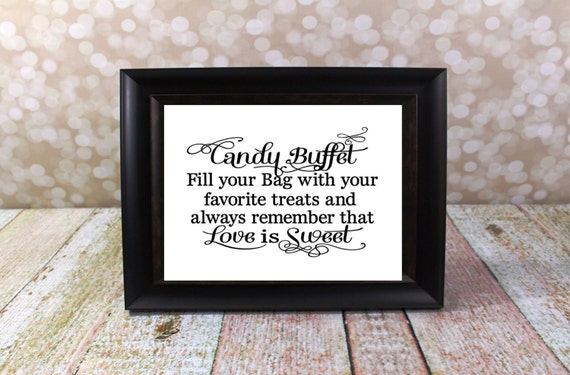 Candy Buffet Wedding Sign Reception Card Instant Download Etsy