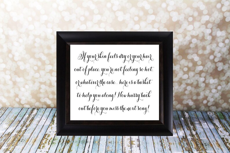 Bathroom Basket Sign Wedding Sign Toiletries 4 X 6 5 X 7 & Etsy