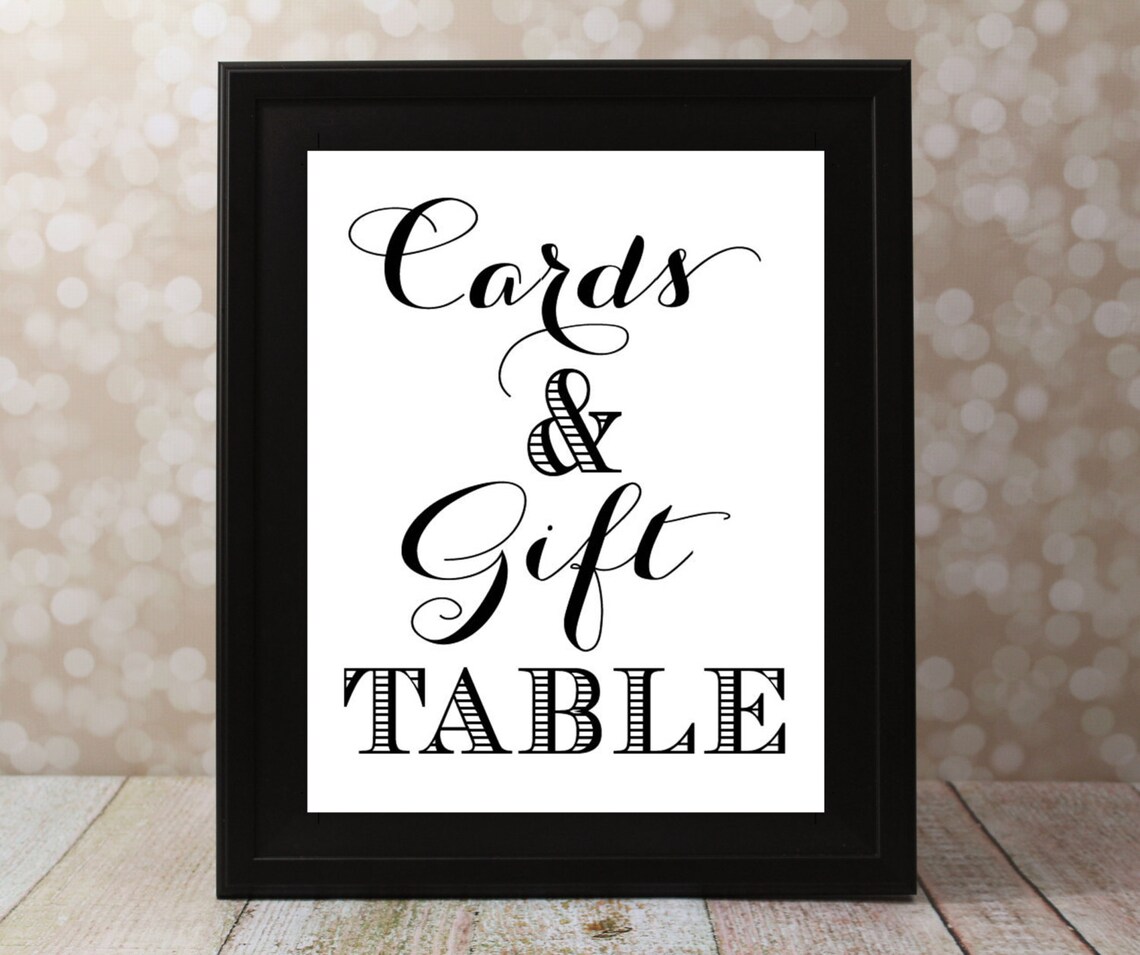 Cards &amp; Gifts Table Sign Reception Table Sign Instant | Etsy