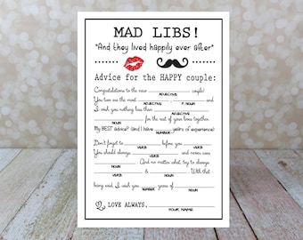 Wedding Mad Libs - Etsy