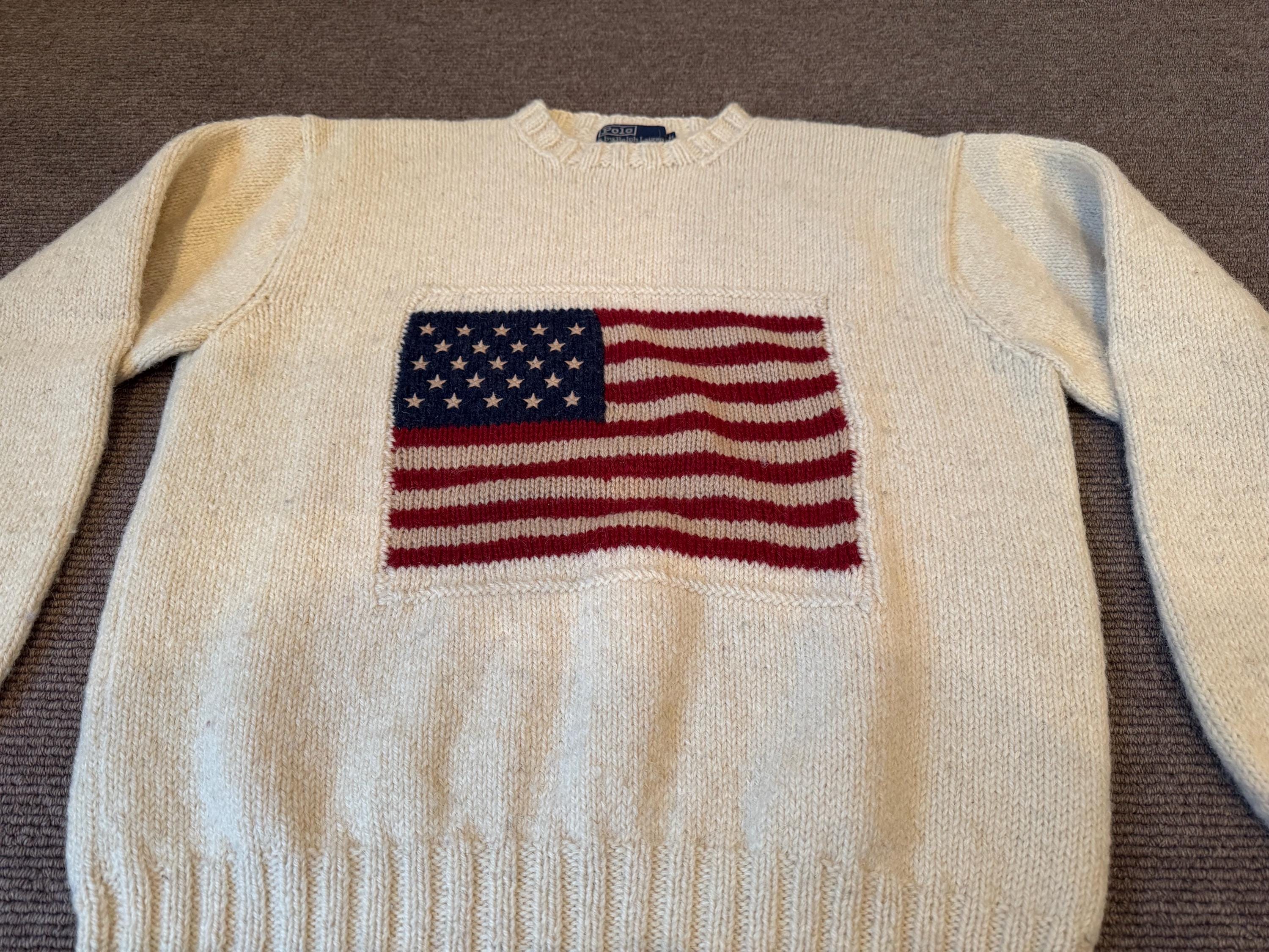 Polo Ralph Lauren Vintage Wool Flag Sweater - Etsy UK