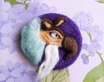 Harpy Brooch | Small Felt Art | Handmade Collectible Pin