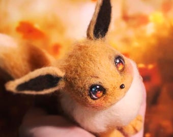 Eevee Handmade Figure | Custom Commission | Needle Felted Pokémon Fanart | Sprigatito Quilava Umbreon