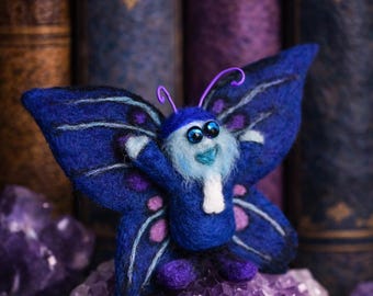 The Last Unicorn Butterfly Figurine | Handmade Soft Sculpture | Movie Inspired | Needle Felted