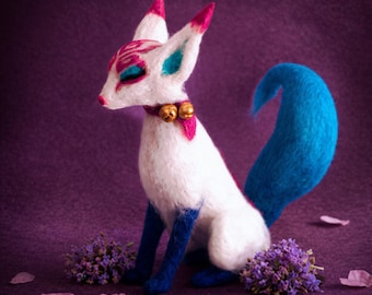 Ahri Fox Figure | League of Legends Fanart | Needle Felted Soft Sculpture
