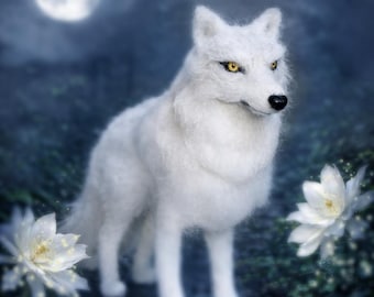 Kiba Wolf's Rain Figure | Handmade Fanart | Needle Felted Soft Sculpture