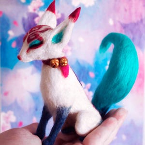 Ahri Figurine Fox Form | League of Legends Fanmade | Spirit Blossom | Needle Felted for Ahri Mains