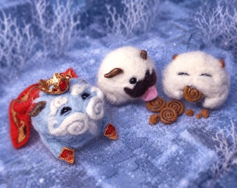 Handmade Fluffy Poro | League of Legends Fanart | Needle Felted Figurine
