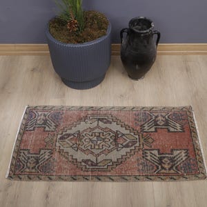 2x3 Oushak Rug, 2x3 Mini Rug, Door Mat Rug, 2x3 Vintage Rug, Turkish Rug, Anatolian Rug, Natural Rug, Small Size Rug, Turkish Mini Rug,21947